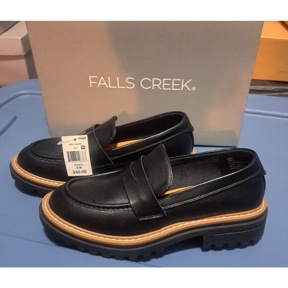 New Womens Falls Creek Nikki Black Loafers Size 6M - Picture 2 of 7